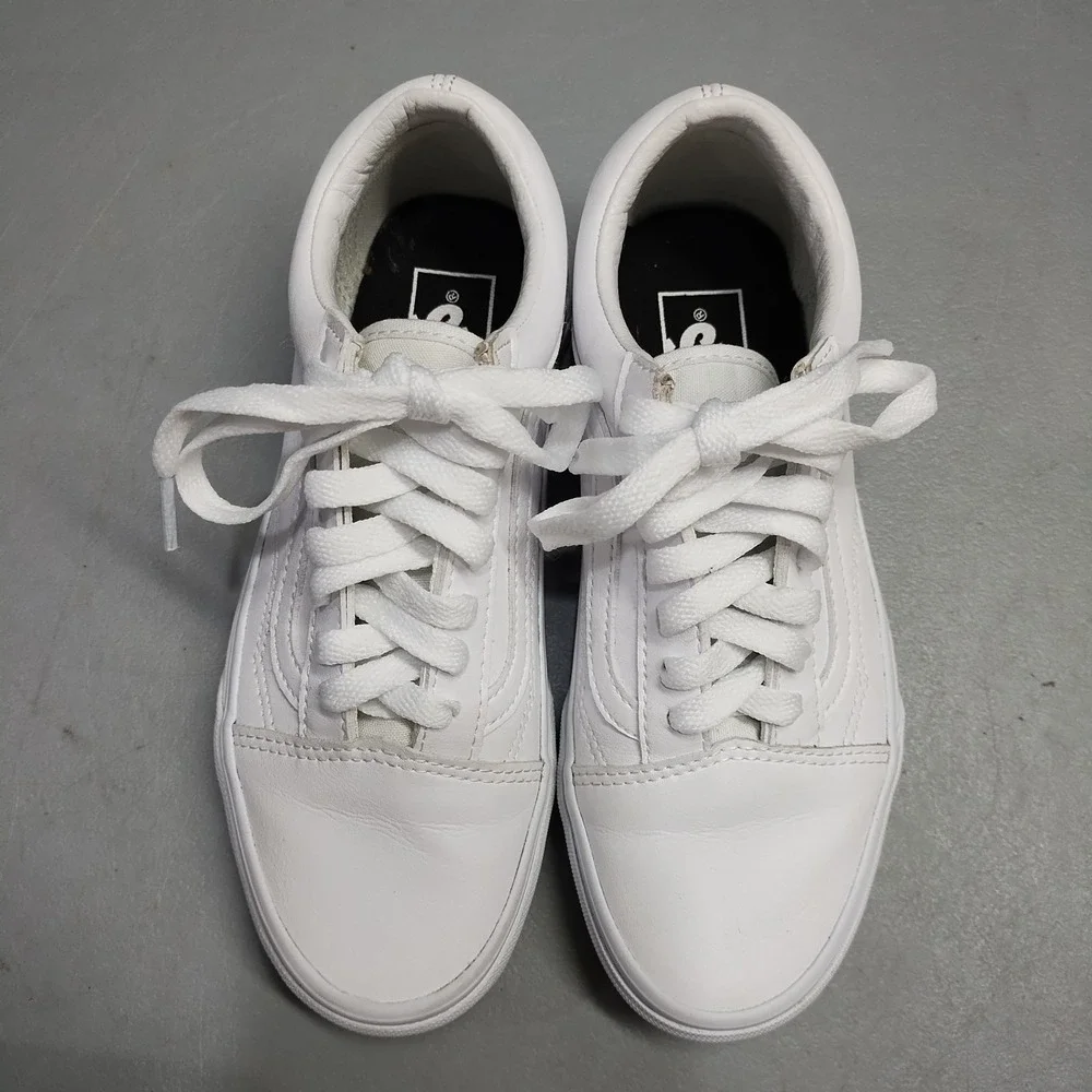 Vans Old Skool Platform Sneakers Mens US 4 White Athletic Low Top Lace Up 721356